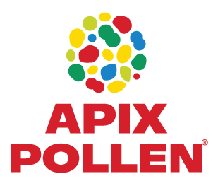 Logo_APIX POLLEN - staand - rood - dezelfde corps + Registered mark